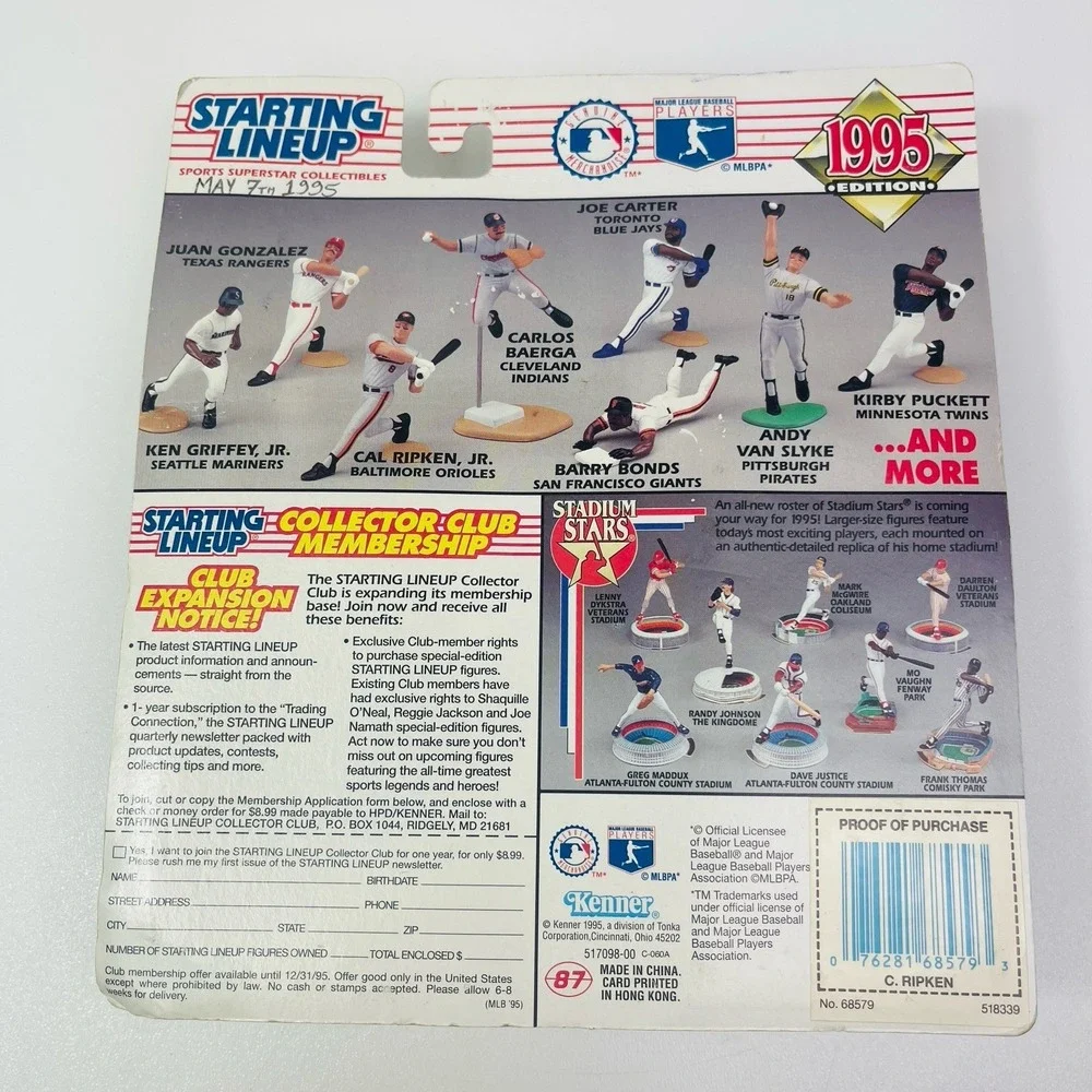 MLB Starting Lineup Cal Ripken Jr. Action Figure Baltimore Orioles 1995 Baseball